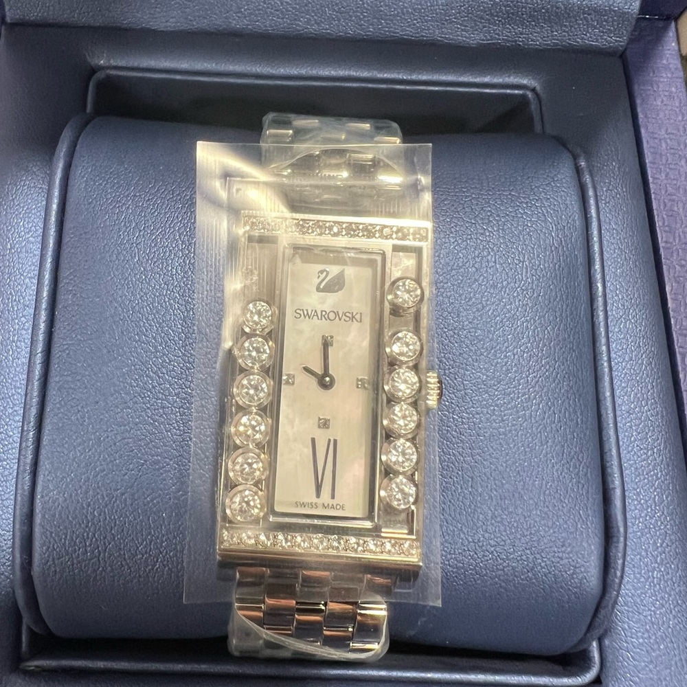 Swarovski Crystal-Embellished Silver Watch